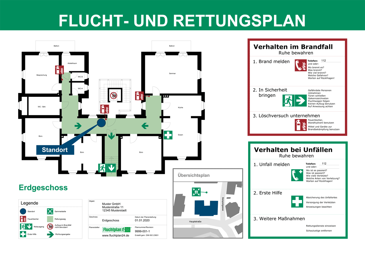 Flucht- und Rettungspläne