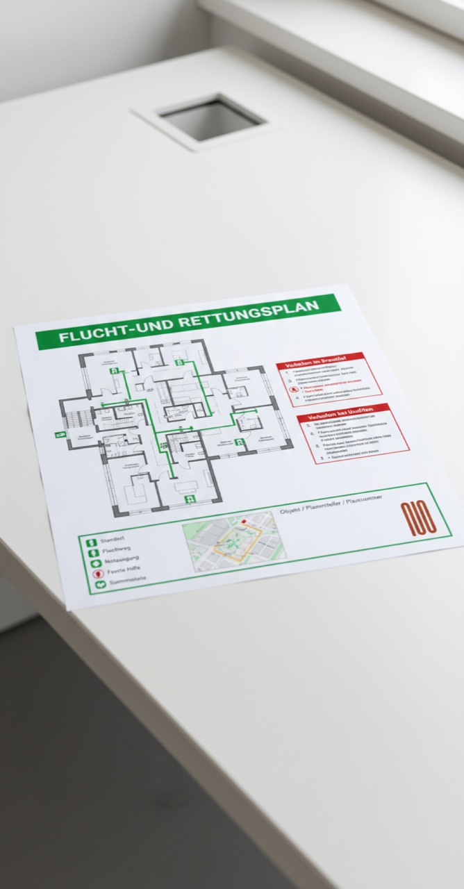 Flucht- und Rettungsplan nach DIN ISO 23601